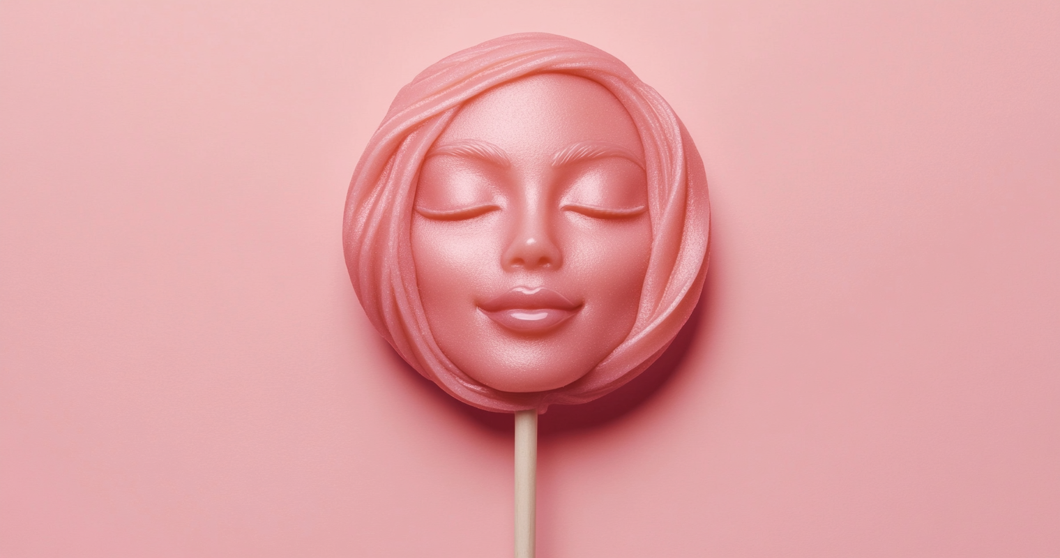 Happy Woman Lollipop Dua Lipa Pink Studio Photograpy