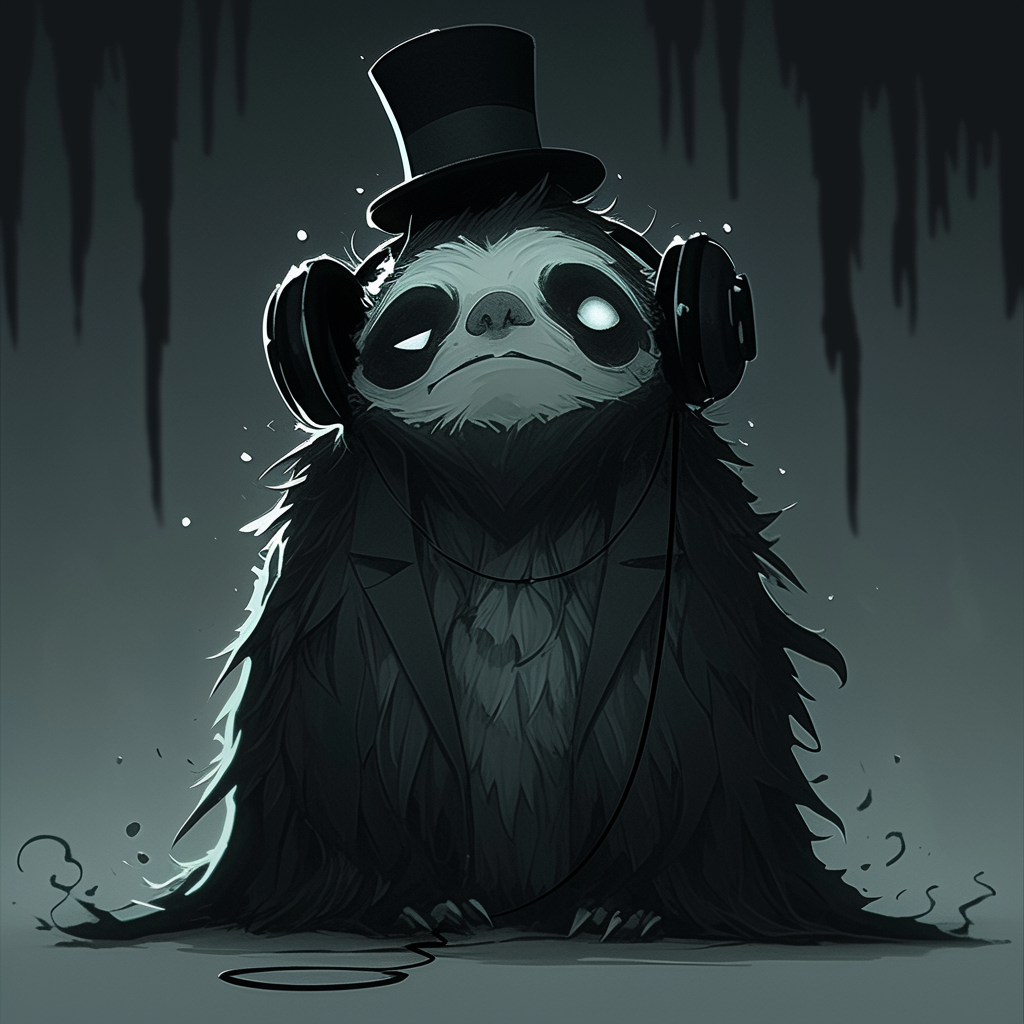 Haunting Chibi Sloth as The Babadook Illustration