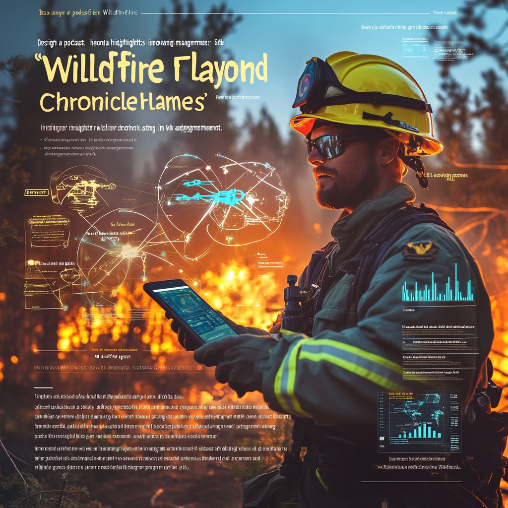 Heroic Firefighter Embracing Technology in Wildfire Management