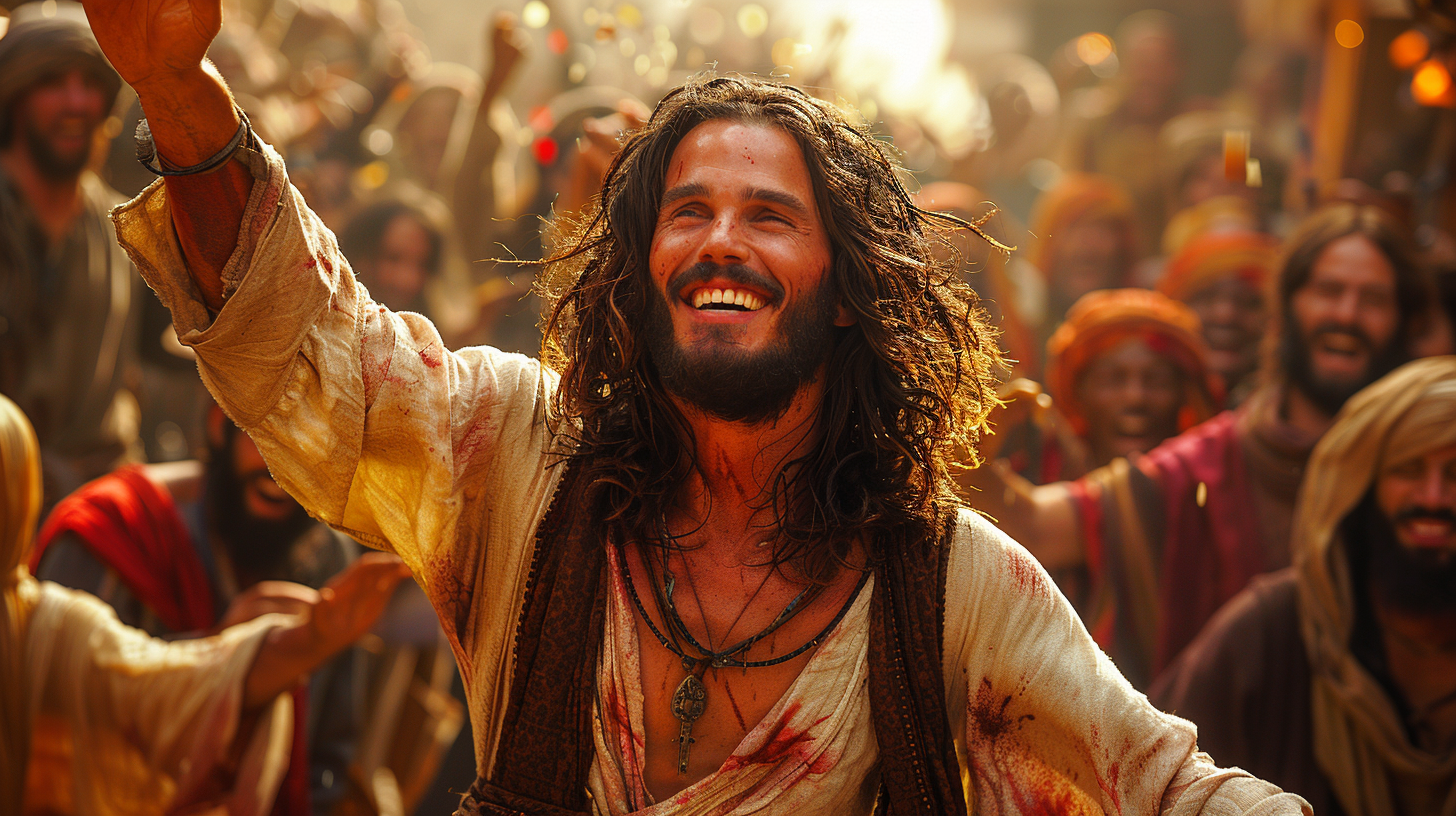 High Quality Photorealistic Biblical Celebration Image Israelite Jesus