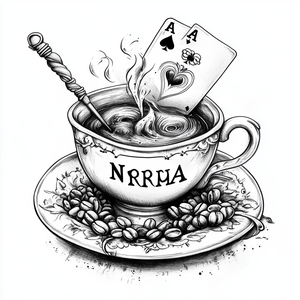 High Resolution Tattoo Design with Tea Cup and Norma