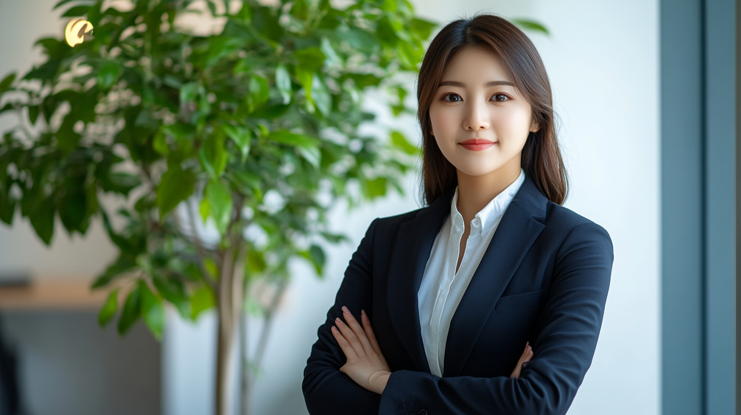 High contrast photo of beautiful young Asian woman.