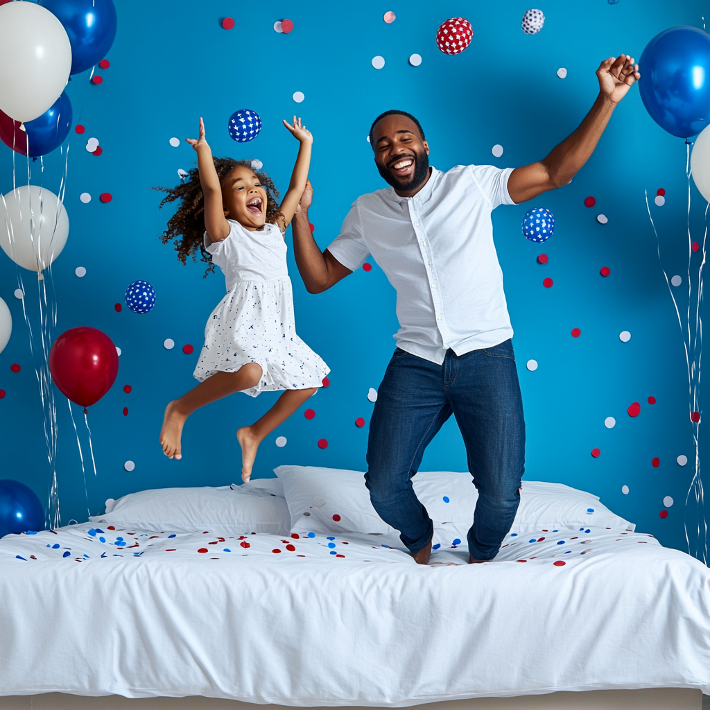 High quality 8k photo of happy father-daughter moment.