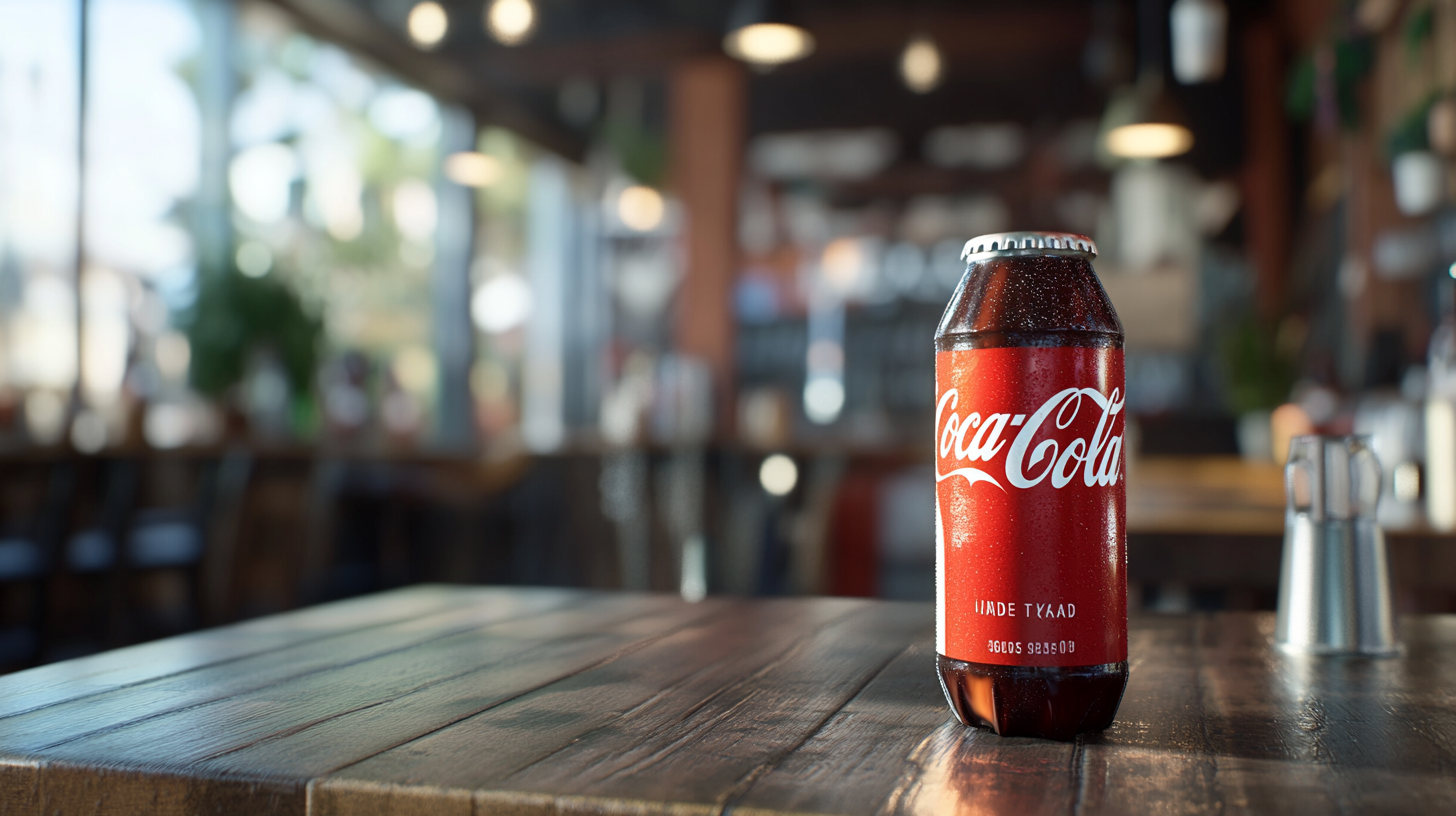 High-quality photo of Coca Cola menu on table.