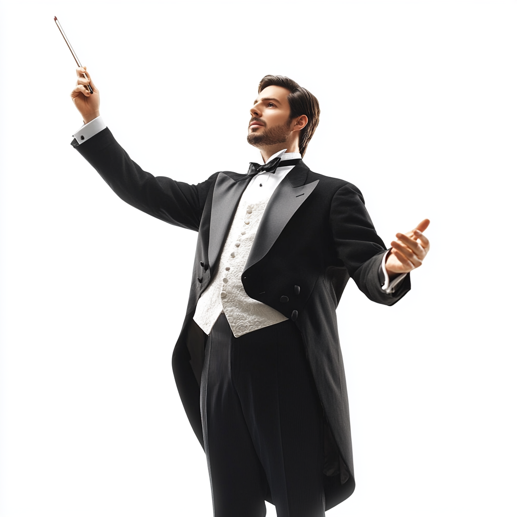 High quality realistic image of orchestra conductor.