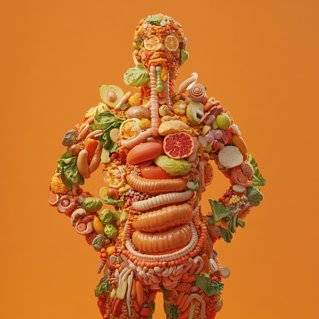 High-quality wide shot of human digestive system.