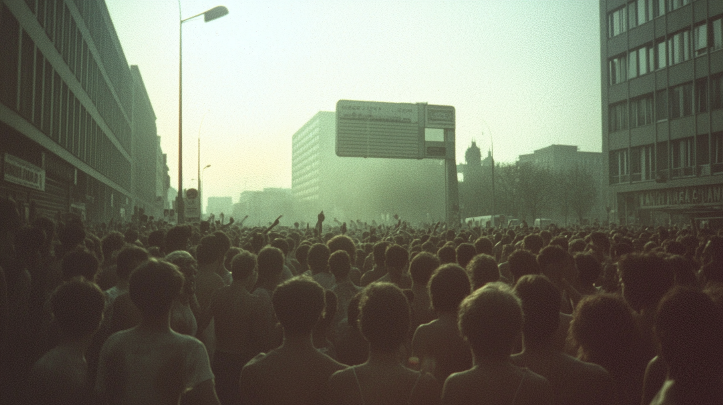 Hippie Celebration on East Berlin Street in 70s