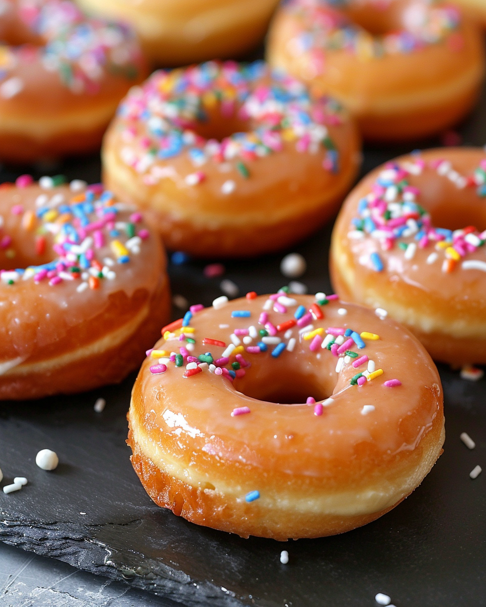 Homemade Krispy Kreme Doughnuts with Glaze and Nutmeg