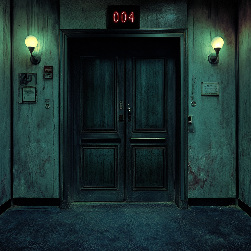 Horror Hotel Room 404 at Night - Beksinski Style 