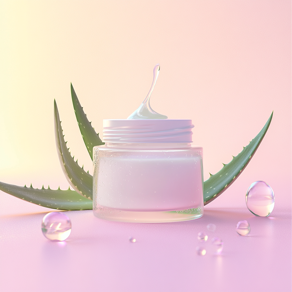 Hydrating Face Cream in Pastel Background