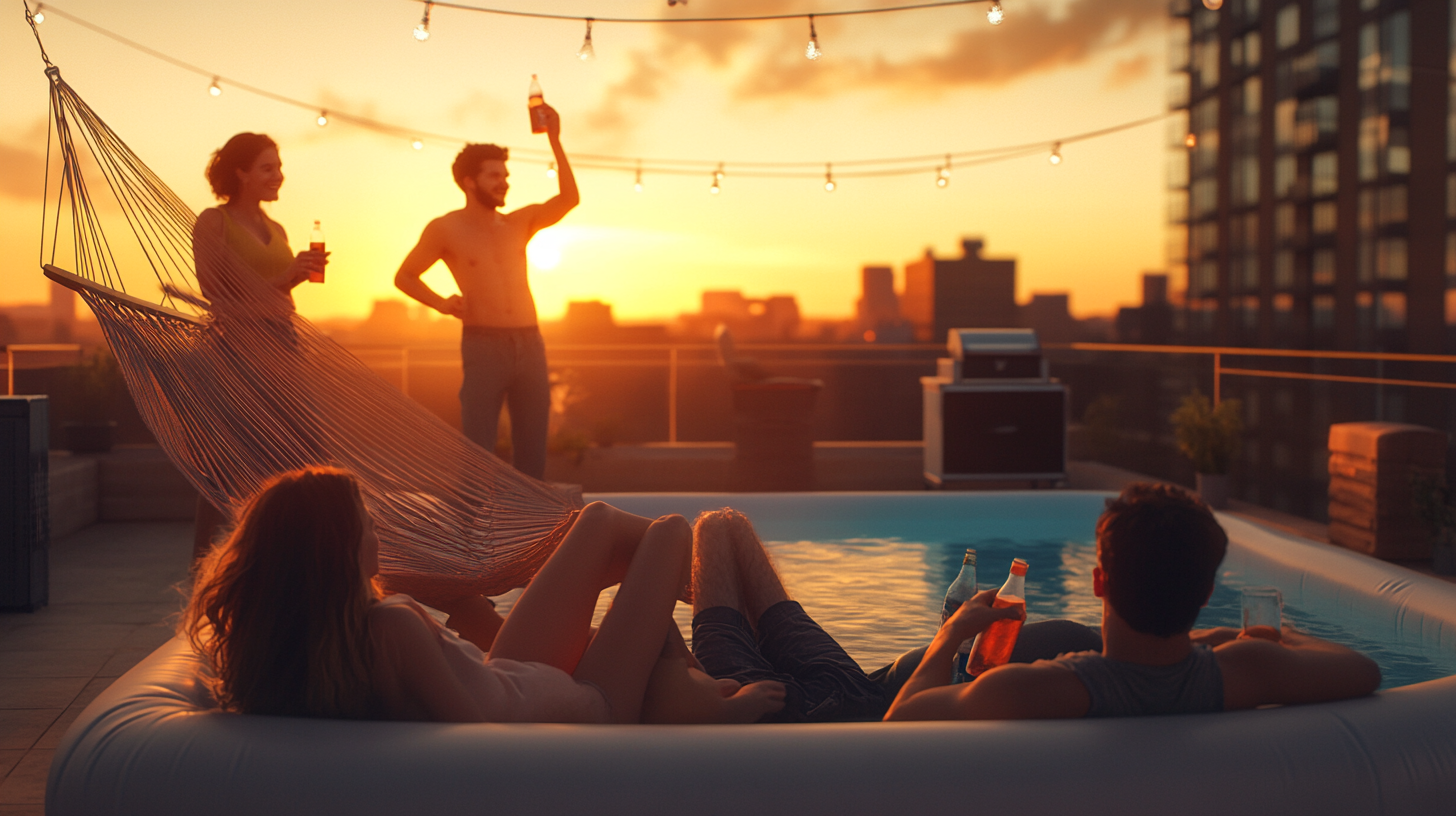 Hyper Realistic Sunset Terrace Scene