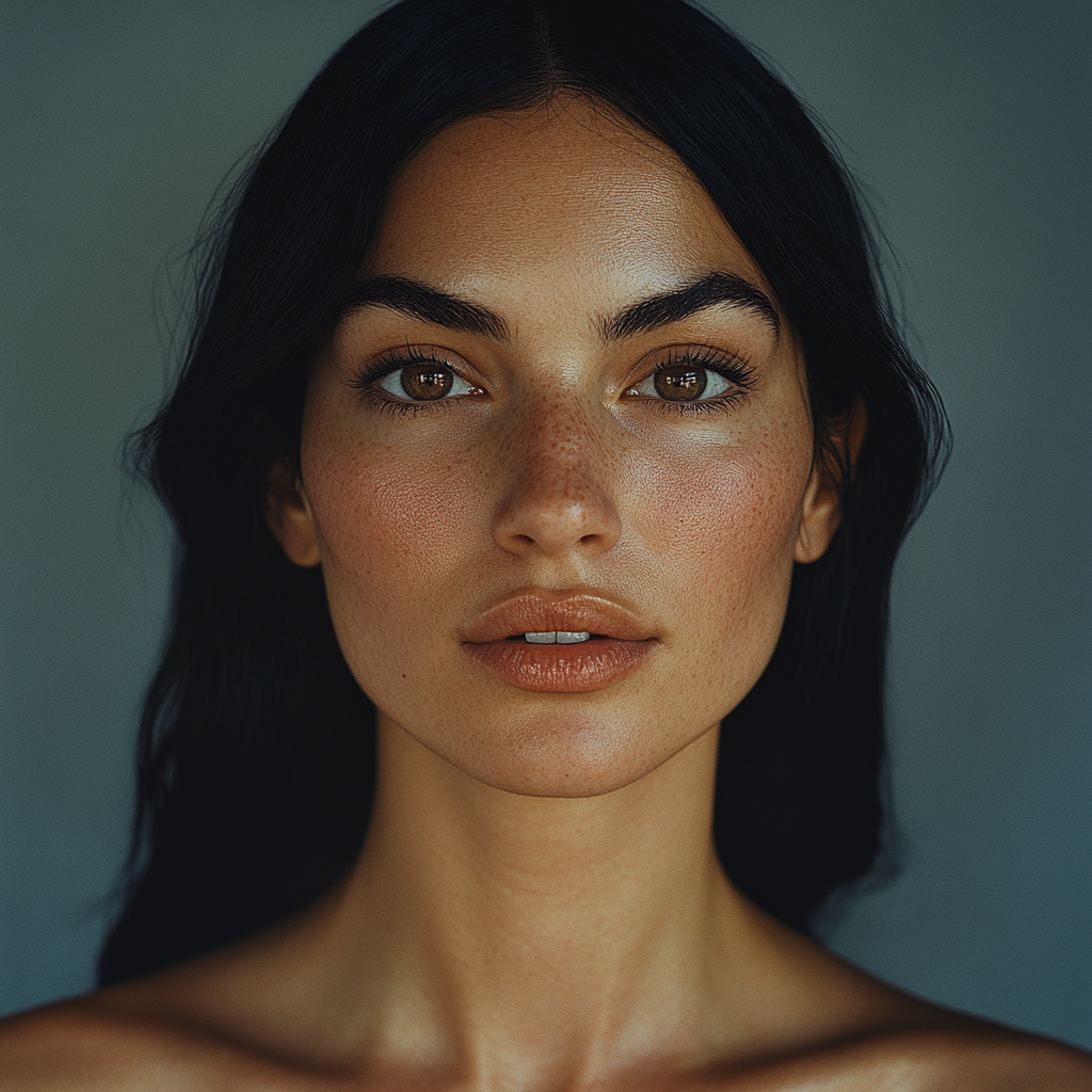 Hyper-realistic portrait of 28-year-old Middle Eastern woman 