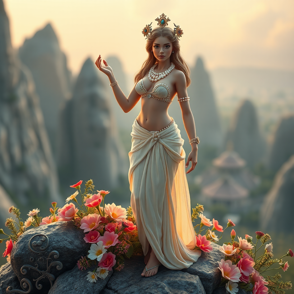 Hyperrealistic Aphrodite Greek Goddess Isometric Tiltshift Claymation