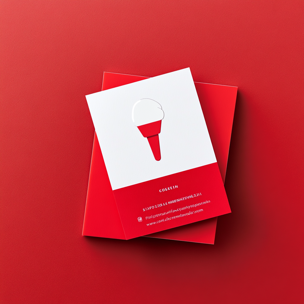 Ice cream truck business card: minimalist, professional design.