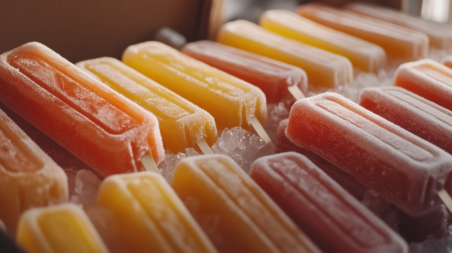 Ice lollies packed and delivered in 4k documentary.