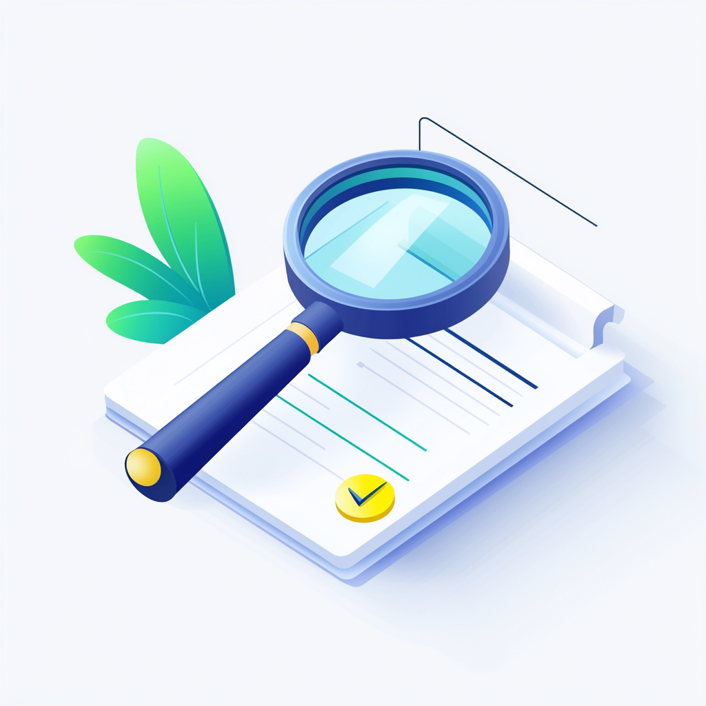 Icon symbolizing Quality Assurance environment with magnifying glass and checklist.