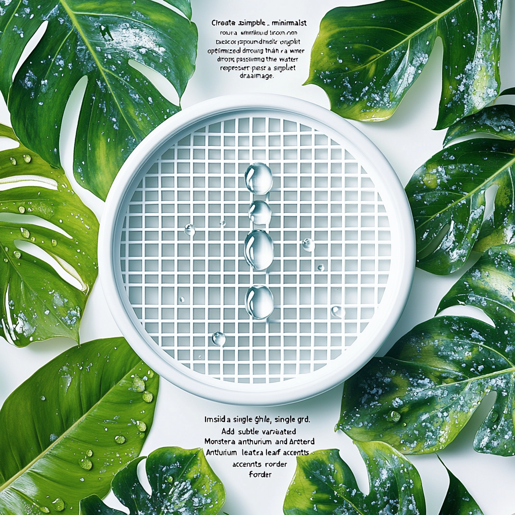 Icon symbolizing efficient drainage with water drop and leaves.