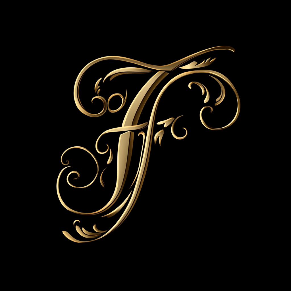 Iconic 'F' symbol combining classic calligraphy with modern elegance.