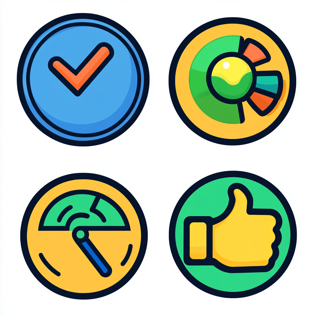 Icons for Data, Strategy, and Customer Satisfaction