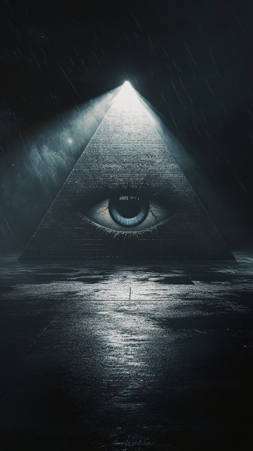 Illuminati Symbols: Pyramid, Eye, and Triangle, Raw Style