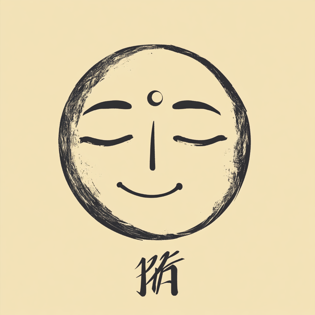 Illustration of a peaceful face in minimalistic style