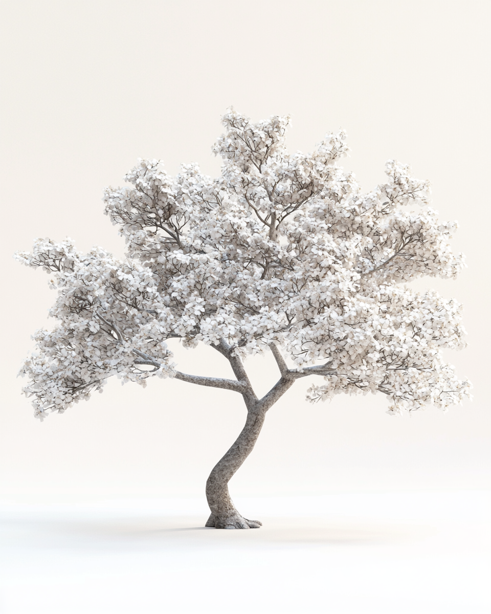 Image of Japanese style tree on white background.