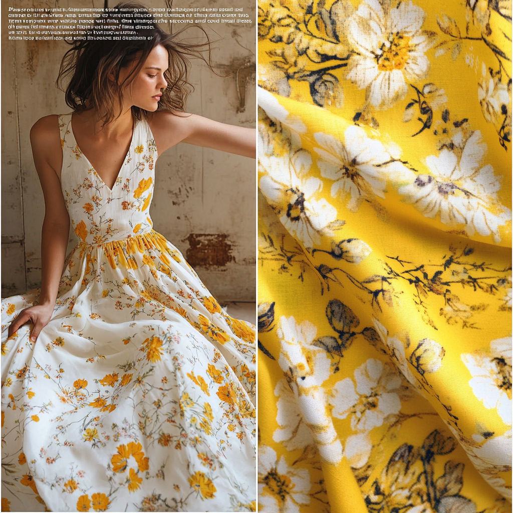 Image of White Floral Dress Changed to Yellow