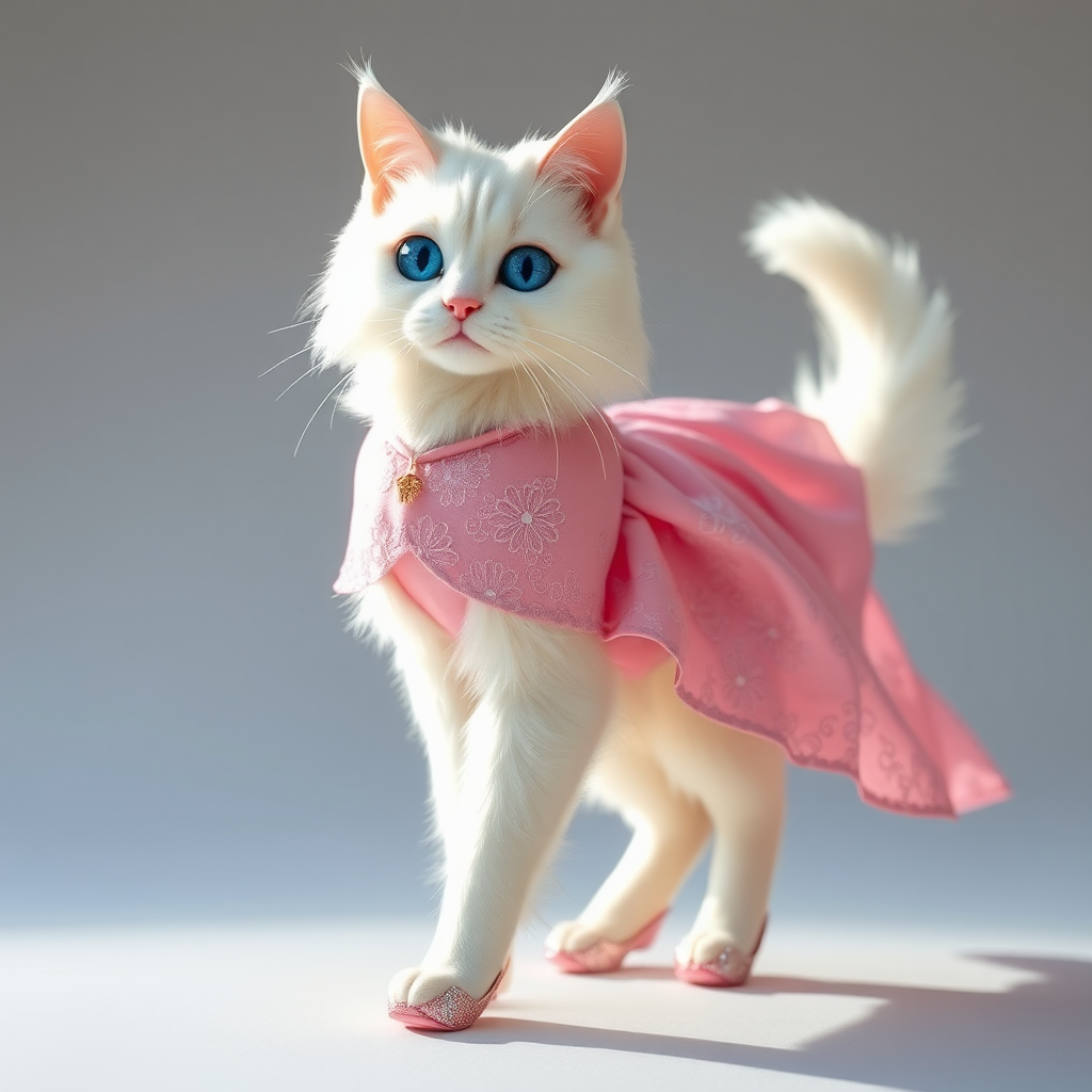 Image: An elegant, anthropomorphic Persian cat named Mia.