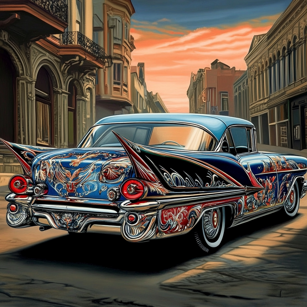 Imagem realista de Cadillac Coupe De Ville de 1959.