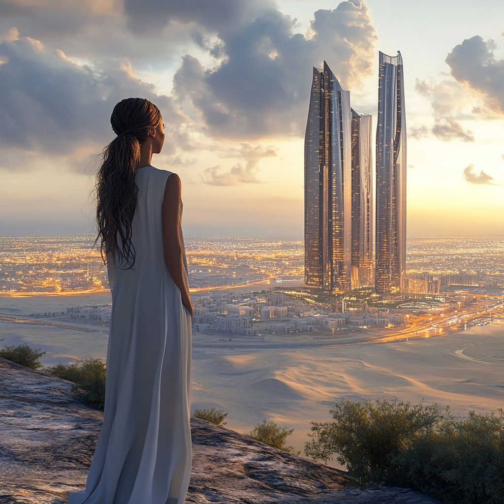 Incredible 3D render of Abu Dhabi cityscape in 2024.