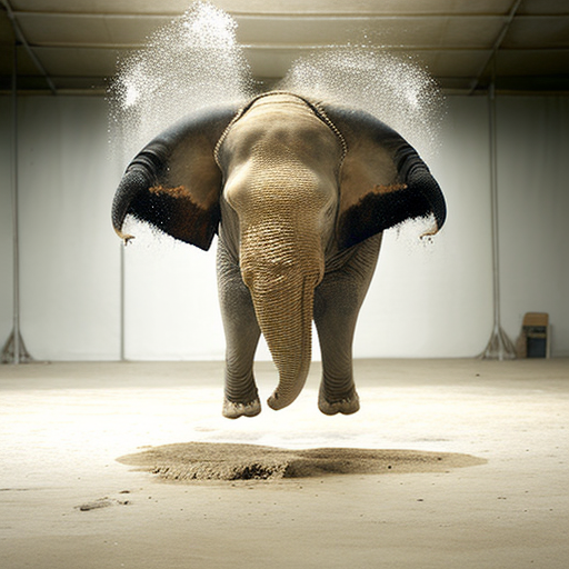 Incredibly detailed photo of upside-down elephant.