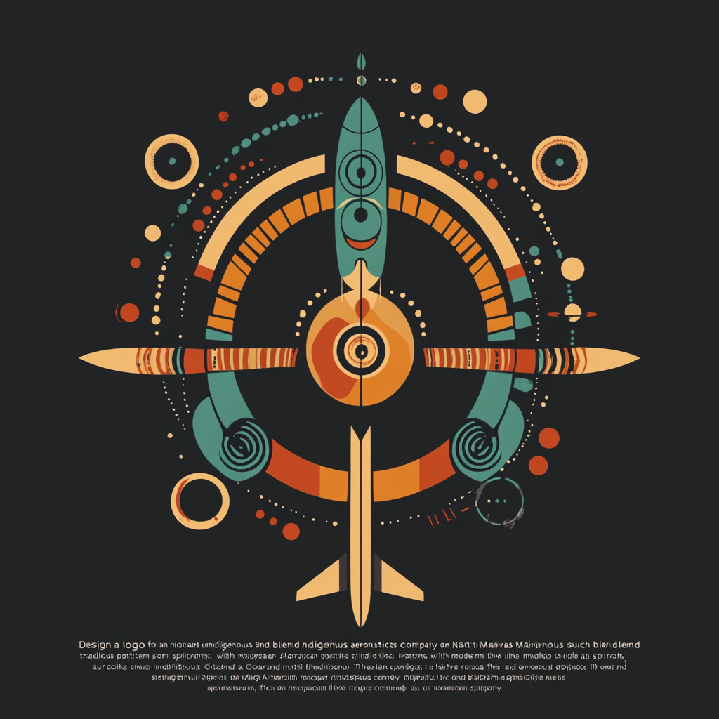 Indigenous Aerospace Logo Design with Traditional Motifs