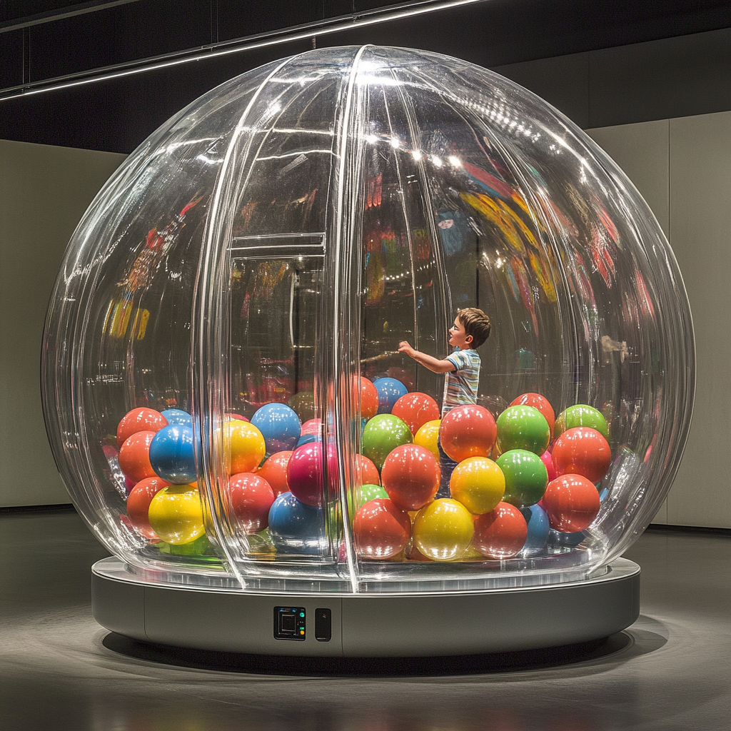 Inflatable Gumball Dome Installation with Child Playing Display