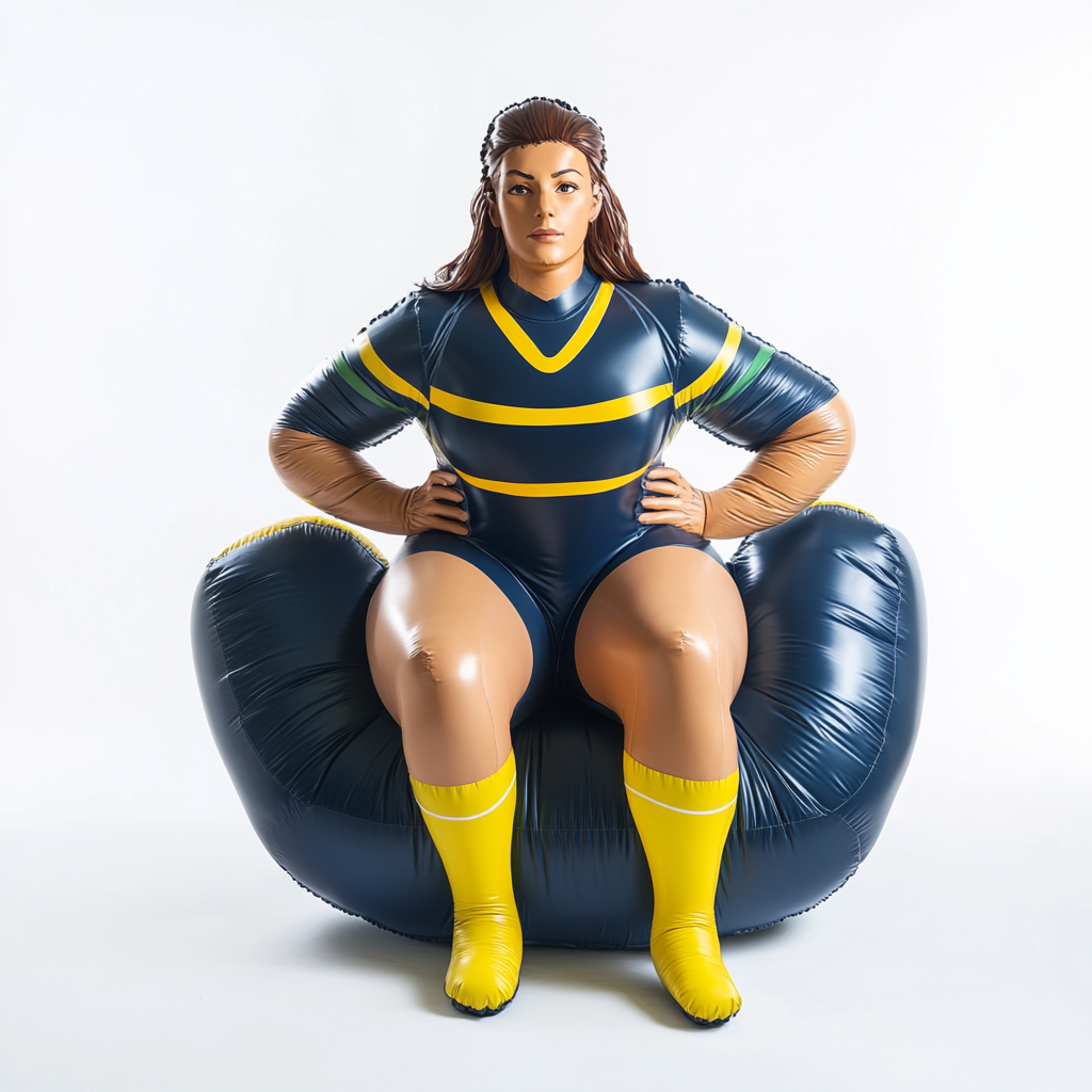 Inflatable Ilona Maher Rugby Dummy in Blue