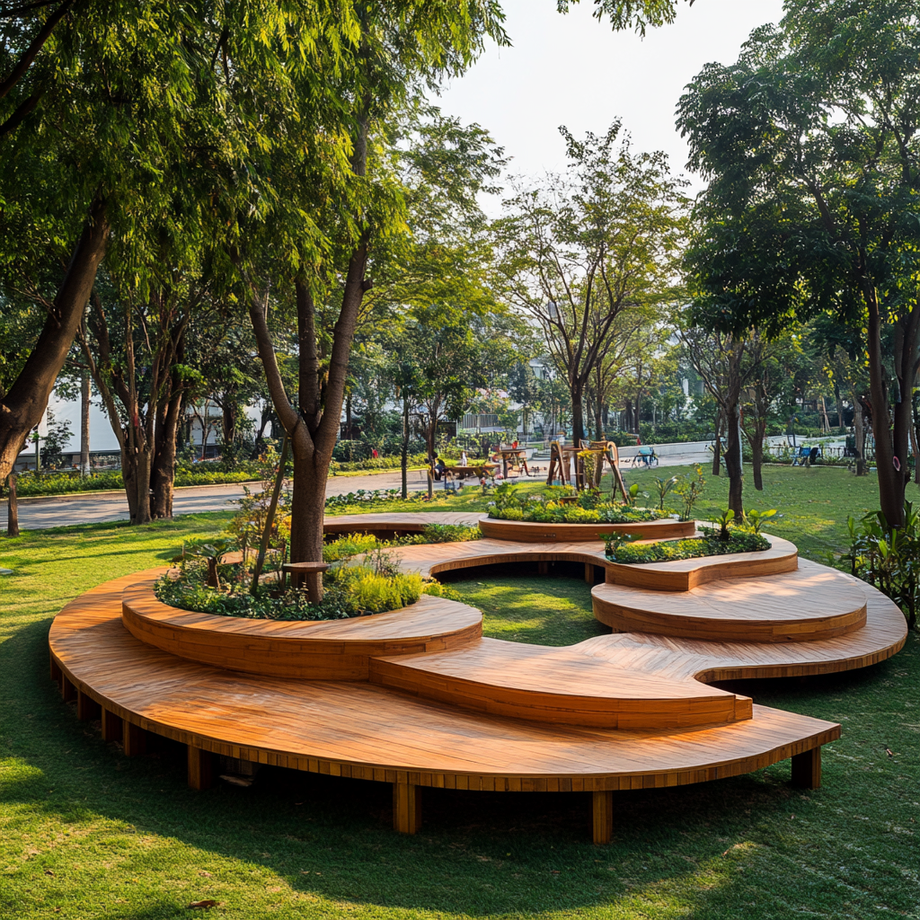 Innovated Gardens and Study Area on University Platform