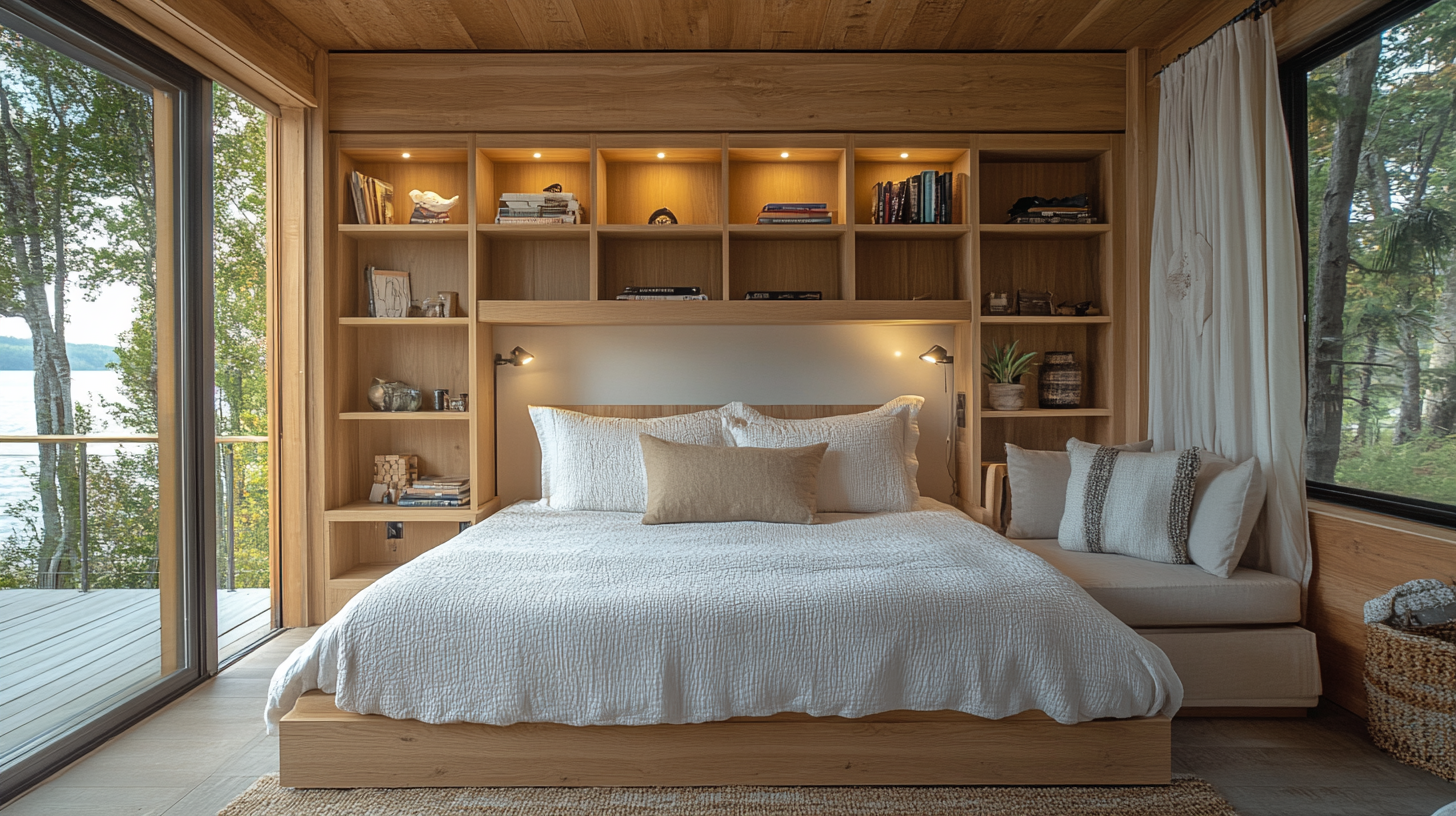 Innovative Small Cabin Bedroom Design, Functional and Stylish.