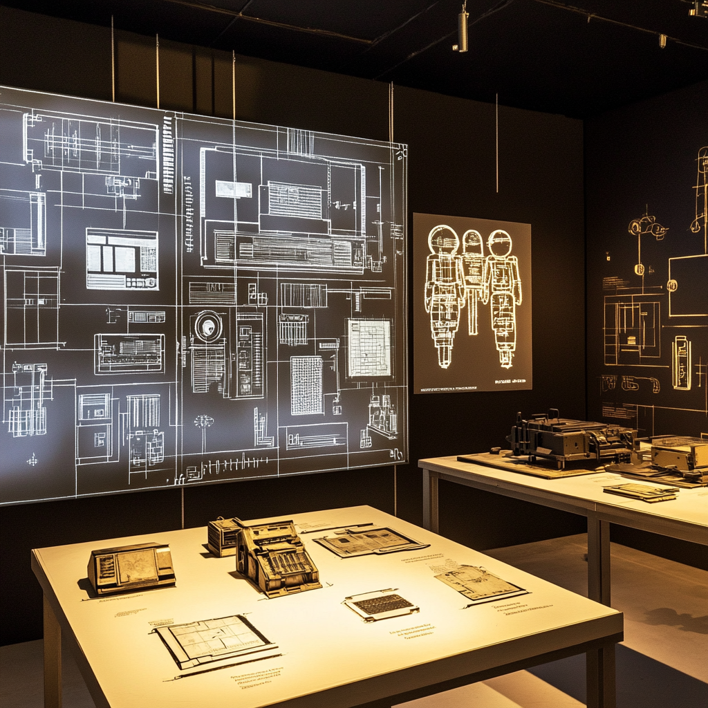 Interactive AI Exhibit Showcasing History and Future Technology