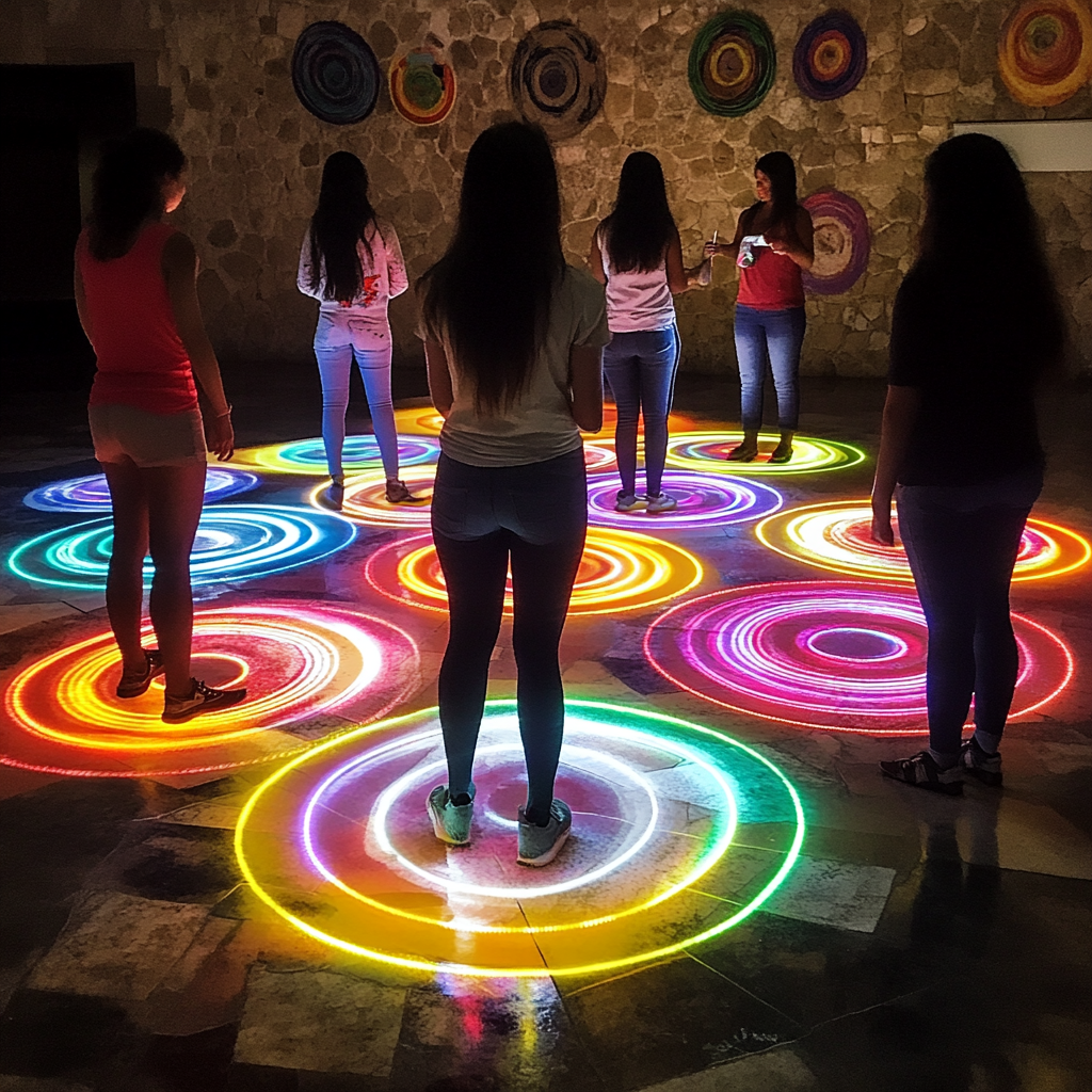 Interactive Sensor Floor with Musical Circles in Michoacan