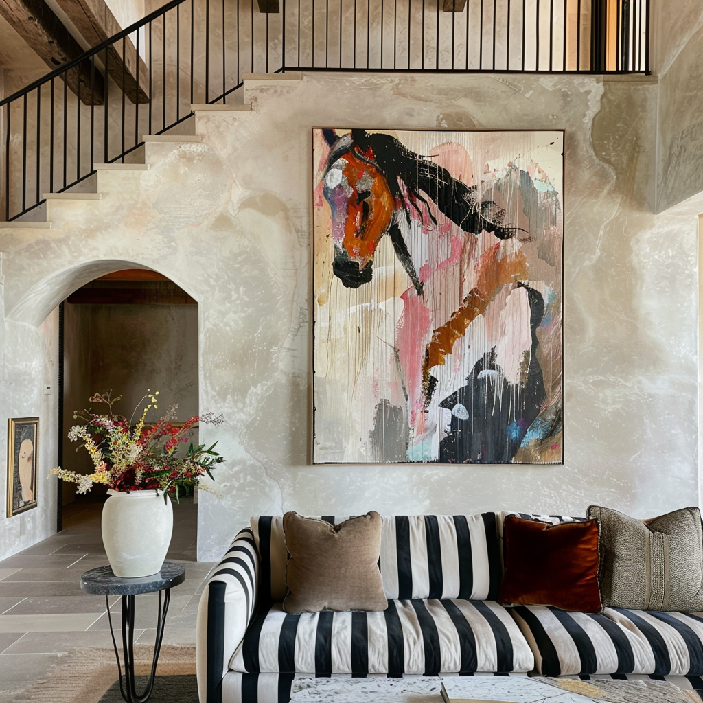 Interior of 1900 home with modern decor accents.