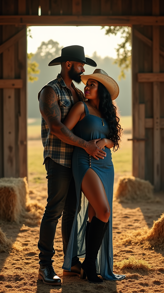Intimate Cowboy Romance in Weathered Barn