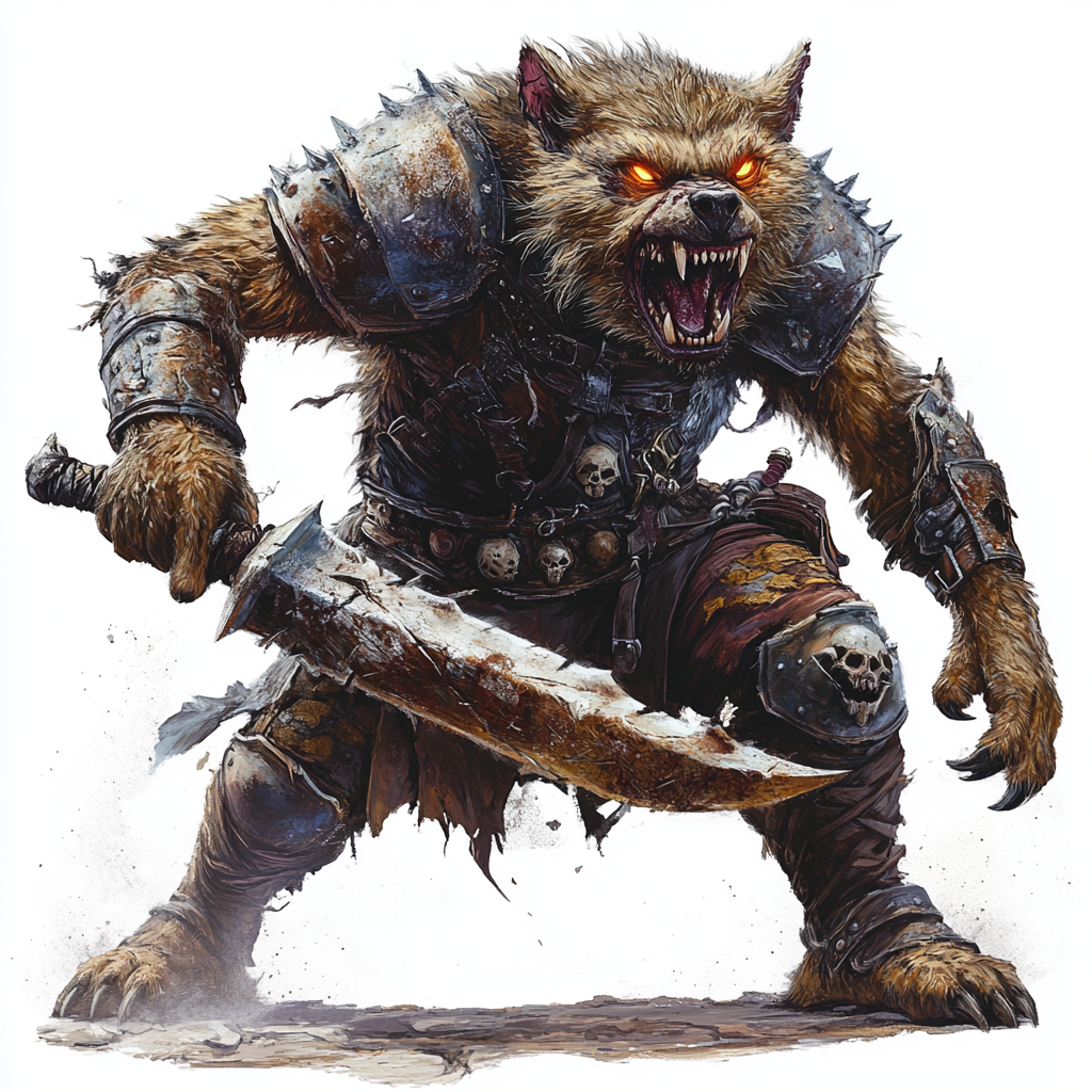 Intimidating Gnoll Pack Lord Leads in Wasteland