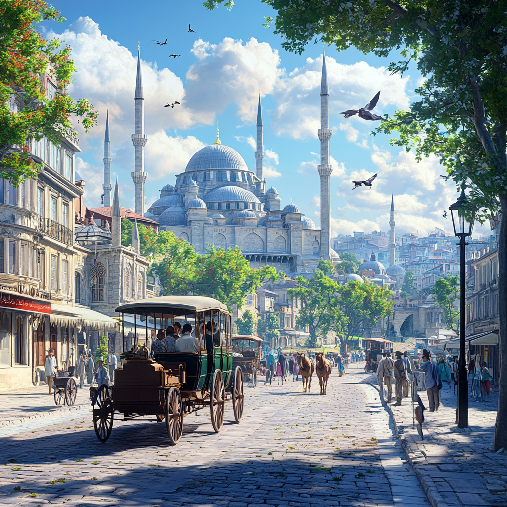 Istanbul Past: 1900s, Fascinating 3D Render of Cityscape