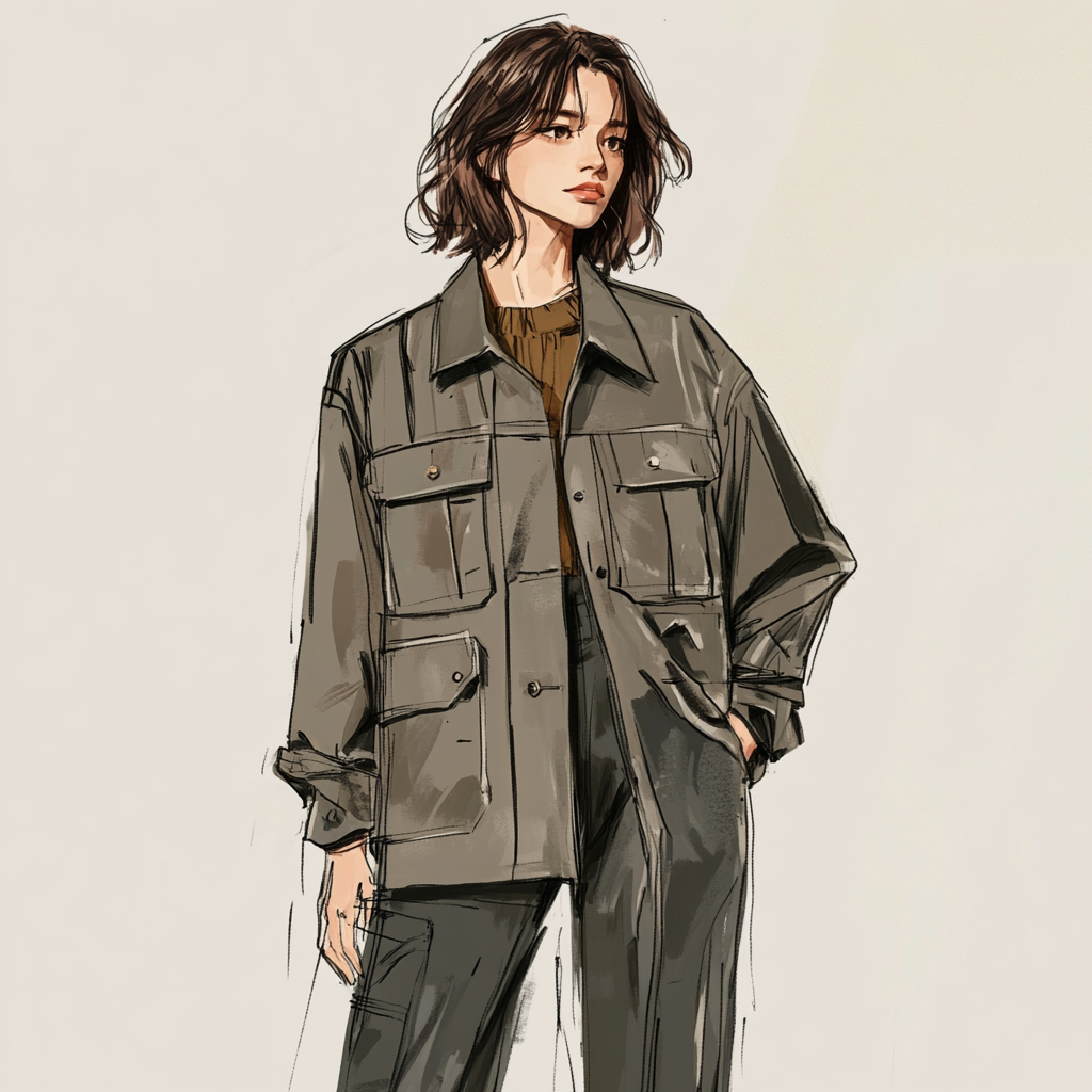 Italian Style Jacket by Gucci: Chic Grey Coat