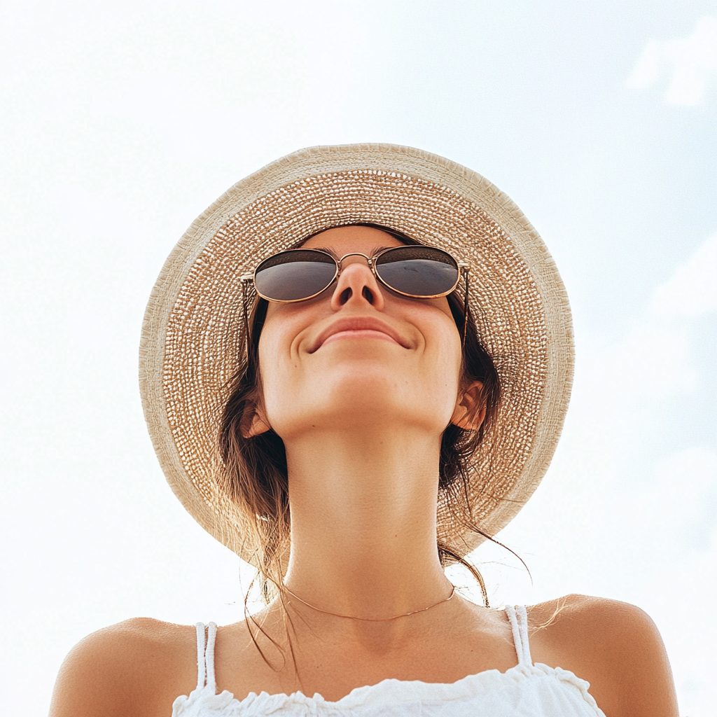 Italian tourist woman with sunglasses likes exploring Gastronomic Tourism.