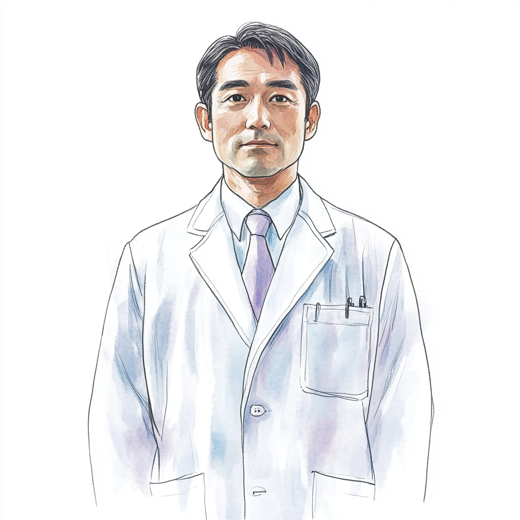 Japanese Scientist in Lab Coat Portrait