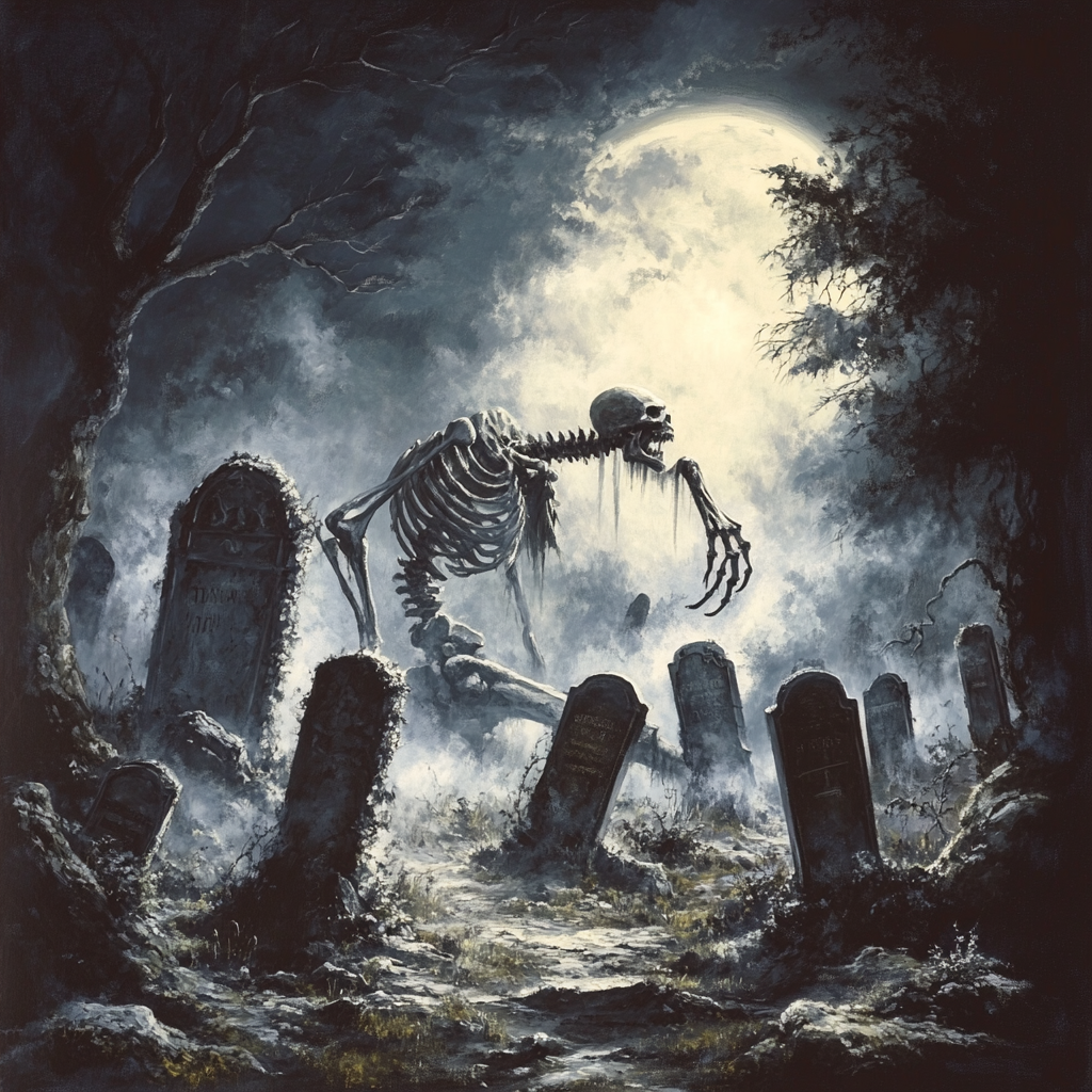 Jeff Easley Style Old Graveyard Painting 