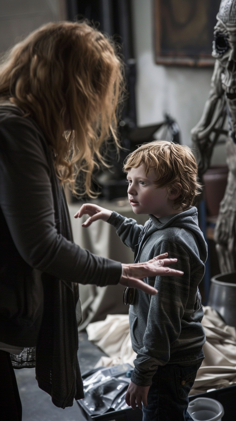 Jennifer Kent directs Noah Wiseman in The Babadook.