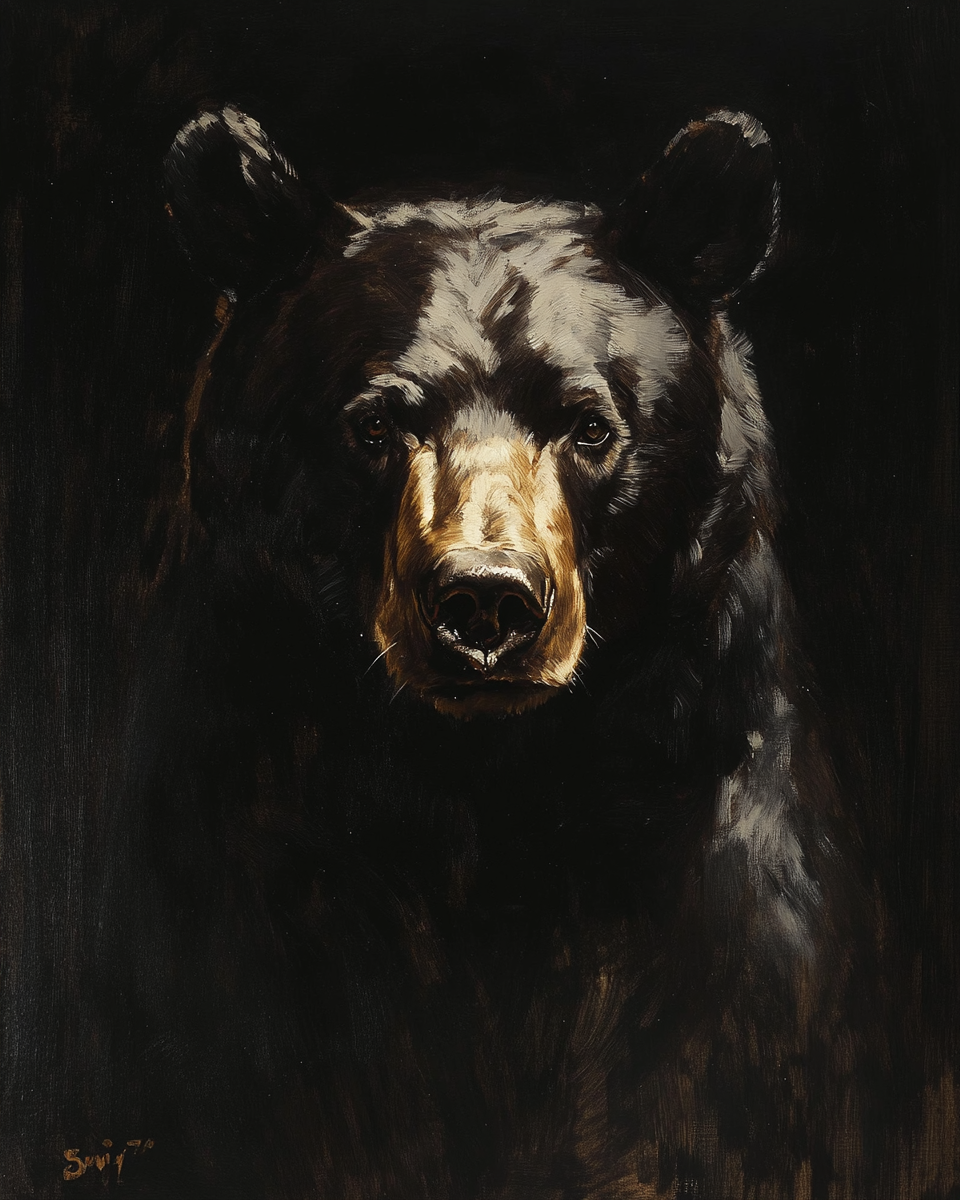 John Singer Sargent Black Bear Portrait Painting