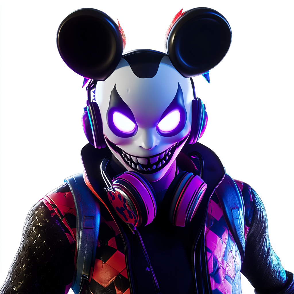 Joker-Faced DJ: Fortnite Style Dead Maus Inspired Rendering