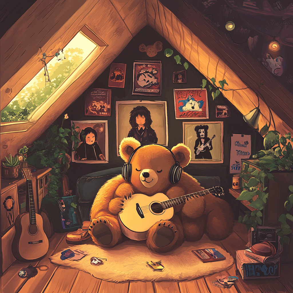 Jonny the Bear Rock Star in Cozy Cave